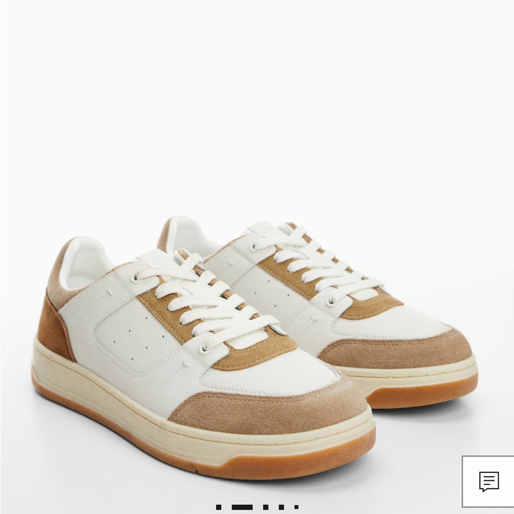 Mango Men's White and Tan Sneakers